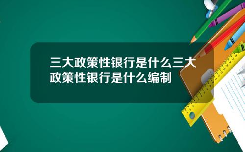 三大政策性银行是什么三大政策性银行是什么编制