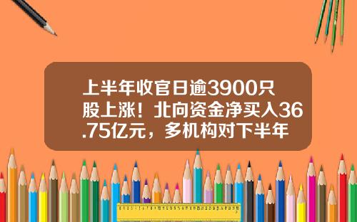 上半年收官日逾3900只股上涨！北向资金净买入36.75亿元，多机构对下半年行情比较乐观-股票行情新闻资讯