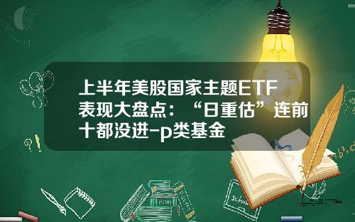 上半年美股国家主题ETF表现大盘点：“日重估”连前十都没进-p类基金