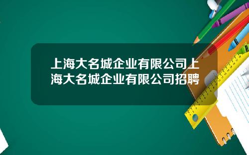 上海大名城企业有限公司上海大名城企业有限公司招聘