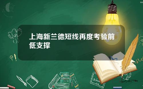 上海新兰德短线再度考验前低支撑