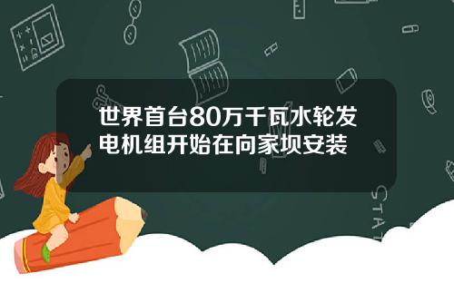 世界首台80万千瓦水轮发电机组开始在向家坝安装