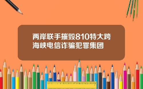 两岸联手摧毁810特大跨海峡电信诈骗犯罪集团