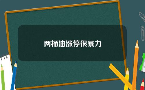 两桶油涨停很暴力