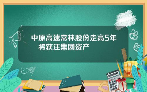 中原高速常林股份走高5年內将获注集团资产