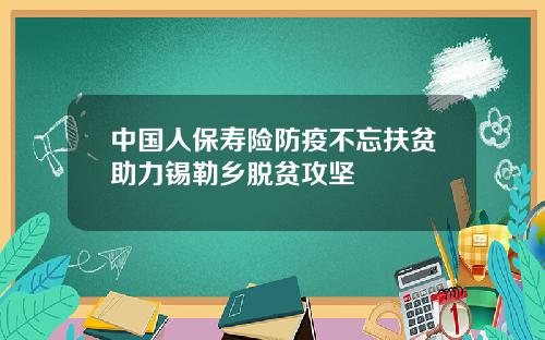 中国人保寿险防疫不忘扶贫助力锡勒乡脱贫攻坚