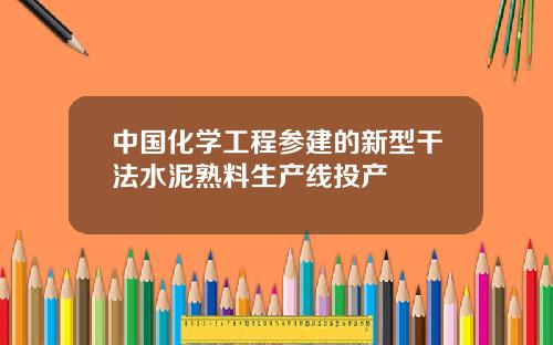 中国化学工程参建的新型干法水泥熟料生产线投产