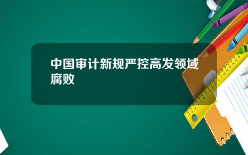 中国审计新规严控高发领域腐败