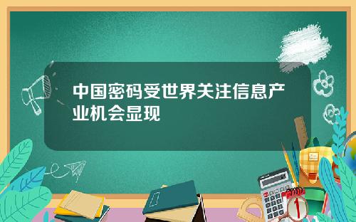 中国密码受世界关注信息产业机会显现