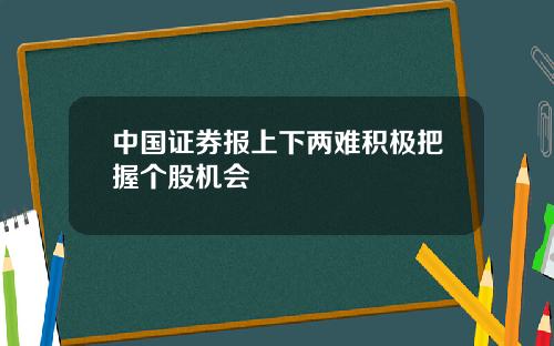 中国证券报上下两难积极把握个股机会