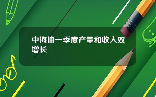 中海油一季度产量和收入双增长