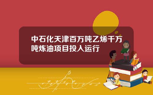 中石化天津百万吨乙烯千万吨炼油项目投入运行