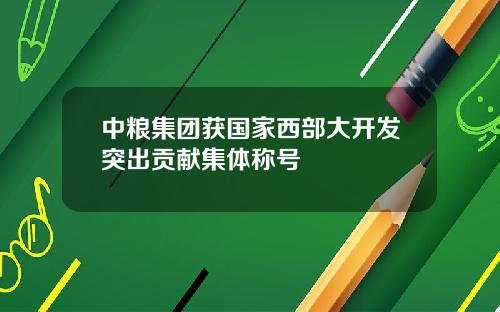 中粮集团获国家西部大开发突出贡献集体称号