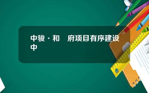 中骏·和璟府项目有序建设中