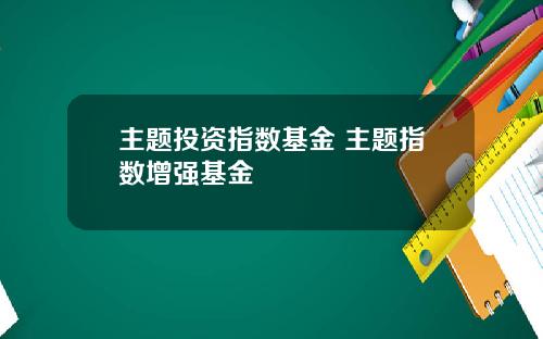 主题投资指数基金 主题指数增强基金