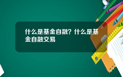 什么是基金自融？什么是基金自融交易