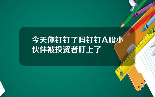 今天你钉钉了吗钉钉A股小伙伴被投资者盯上了