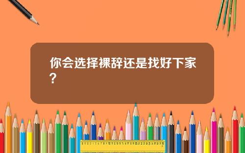 你会选择裸辞还是找好下家？