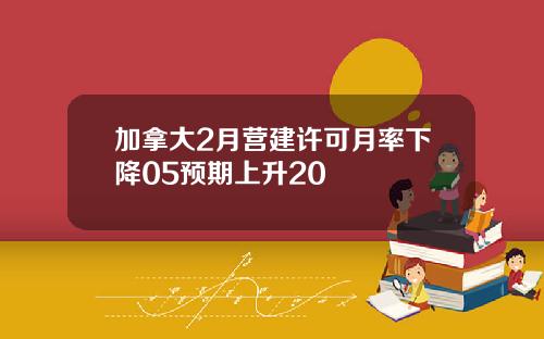 加拿大2月营建许可月率下降05预期上升20