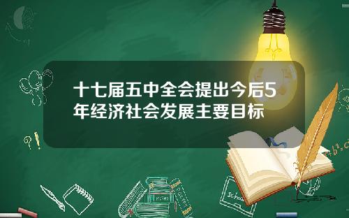 十七届五中全会提出今后5年经济社会发展主要目标