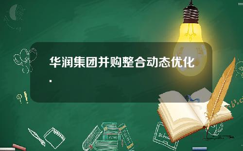 华润集团并购整合动态优化.