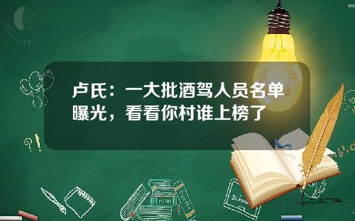 卢氏：一大批酒驾人员名单曝光，看看你村谁上榜了