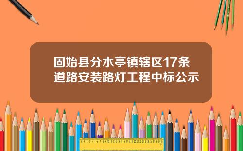 固始县分水亭镇辖区17条道路安装路灯工程中标公示