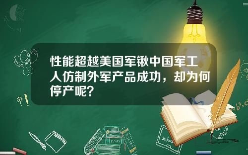 性能超越美国军锹中国军工人仿制外军产品成功，却为何停产呢？