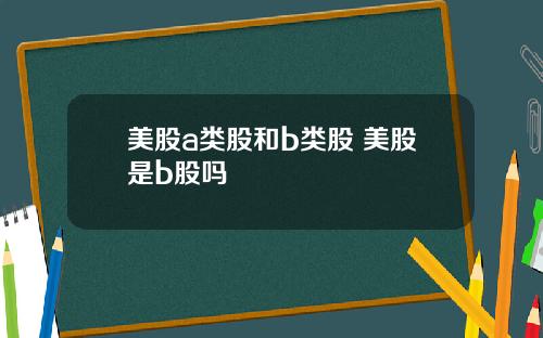 美股a类股和b类股 美股是b股吗