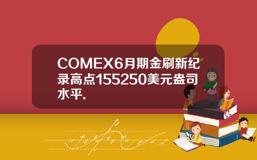 COMEX6月期金刷新纪录高点155250美元盎司水平.