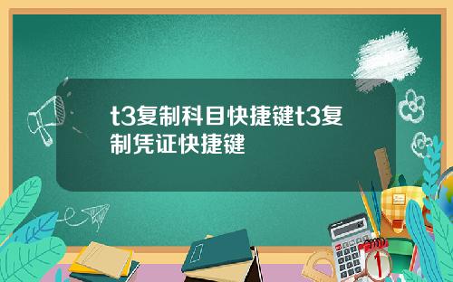 t3复制科目快捷键t3复制凭证快捷键