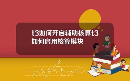 t3如何开启辅助核算t3如何启用核算模块