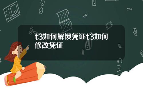 t3如何解锁凭证t3如何修改凭证