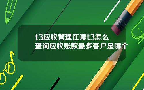 t3应收管理在哪t3怎么查询应收账款最多客户是哪个