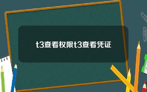 t3查看权限t3查看凭证