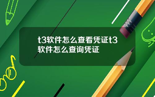 t3软件怎么查看凭证t3软件怎么查询凭证