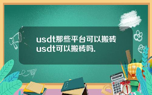 usdt那些平台可以搬砖usdt可以搬砖吗.