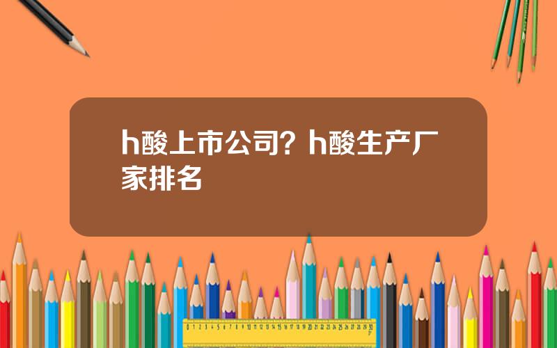 h酸上市公司？h酸生产厂家排名