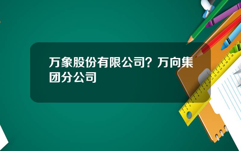 万象股份有限公司？万向集团分公司