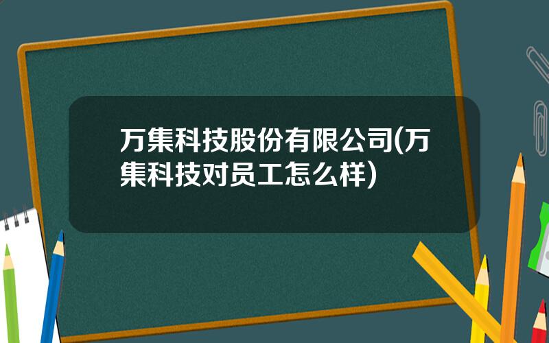 万集科技股份有限公司(万集科技对员工怎么样)