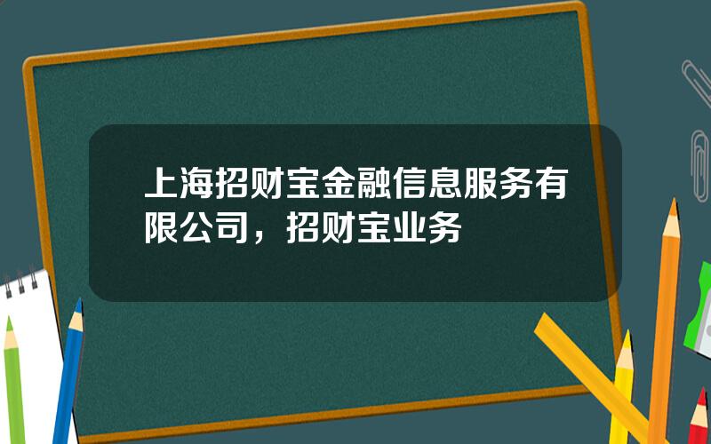 上海招财宝金融信息服务有限公司，招财宝业务