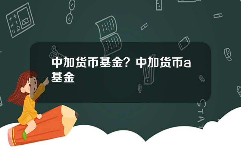 中加货币基金？中加货币a基金