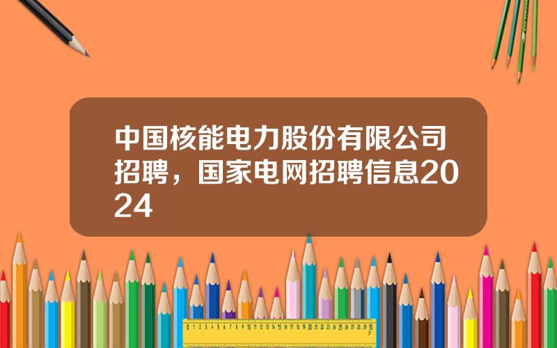 中国核能电力股份有限公司招聘，国家电网招聘信息2024