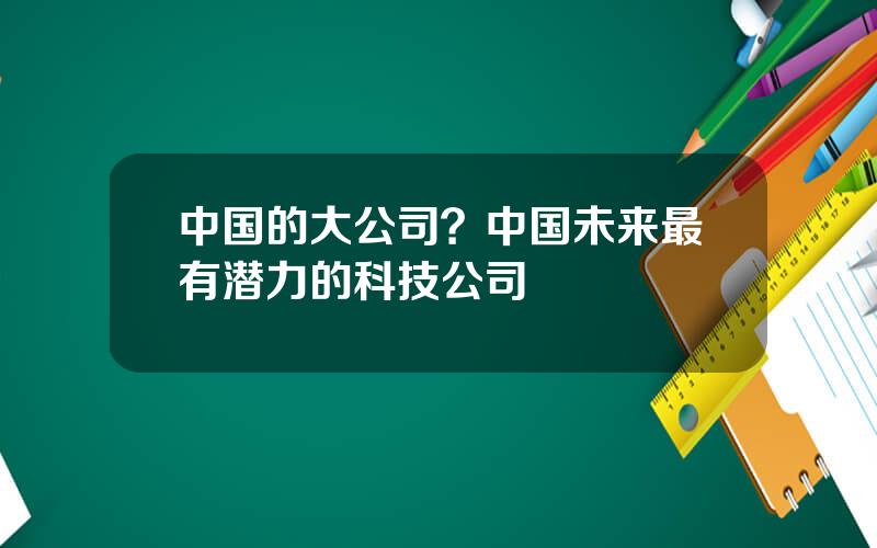 中国的大公司？中国未来最有潜力的科技公司