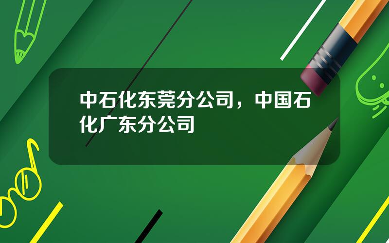 中石化东莞分公司，中国石化广东分公司