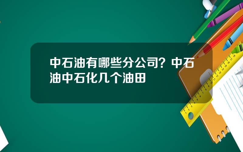 中石油有哪些分公司？中石油中石化几个油田