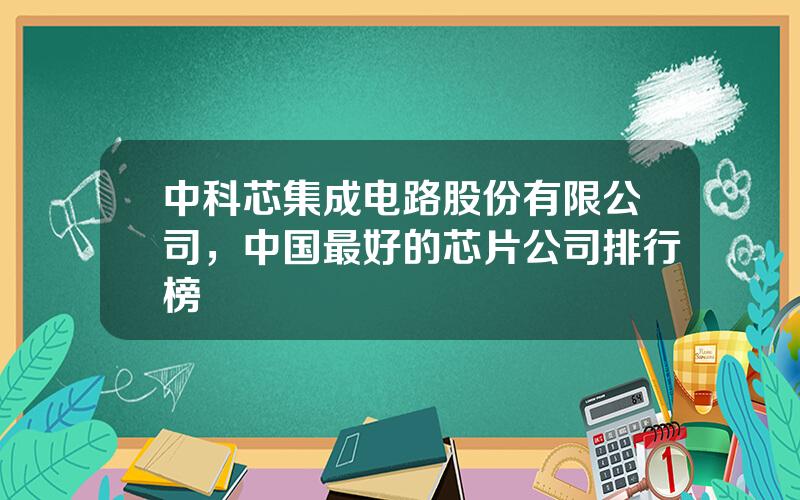 中科芯集成电路股份有限公司，中国最好的芯片公司排行榜