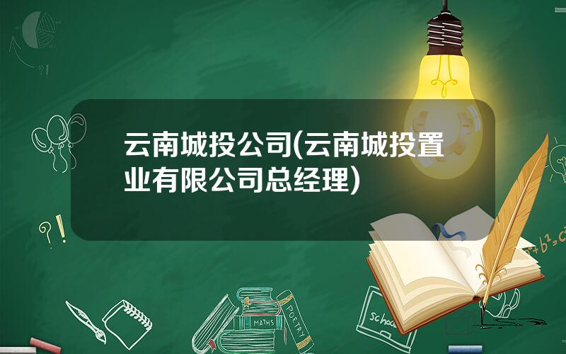 云南城投公司(云南城投置业有限公司总经理)