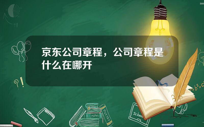 京东公司章程，公司章程是什么在哪开