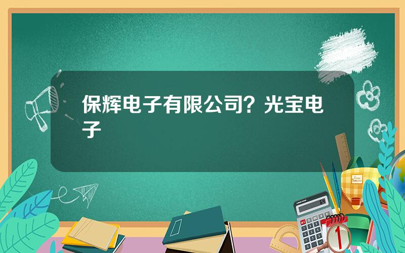 保辉电子有限公司？光宝电子